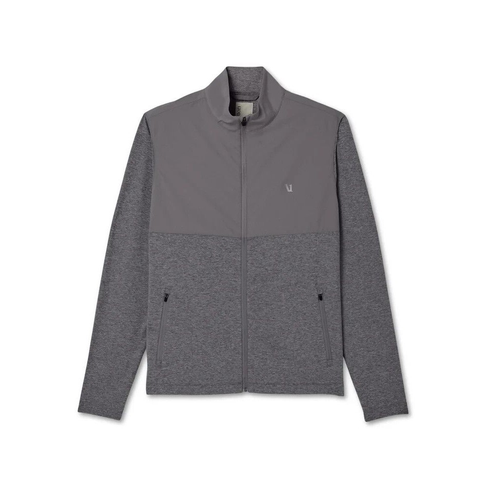 Vuori Sunday Element Track Jacket Mens XXL Gull Grey Heather Full Zip V265